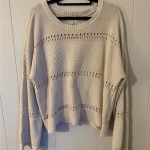 Lucky Brand Cream Knit Sweater Size Large